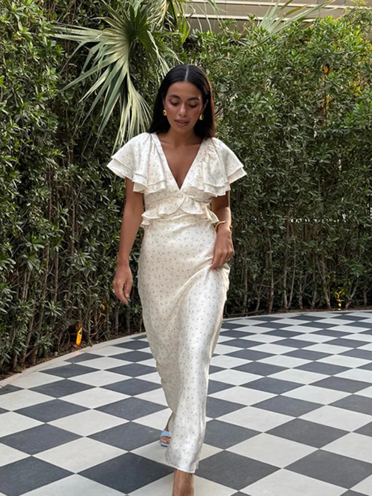 Elowen Floral Ruffle Maxi Dress