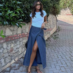 Elise Chic Denim Sarong Skirt
