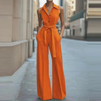 Celeste Button-Waist Utility Jumpsuit