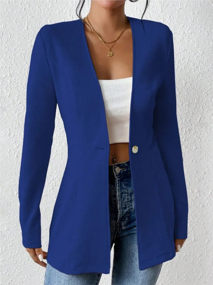 Isla One-Button Slim Blazer