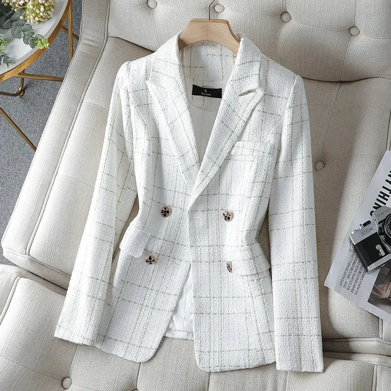 Charlotte Tweed Double-Breasted Blazer