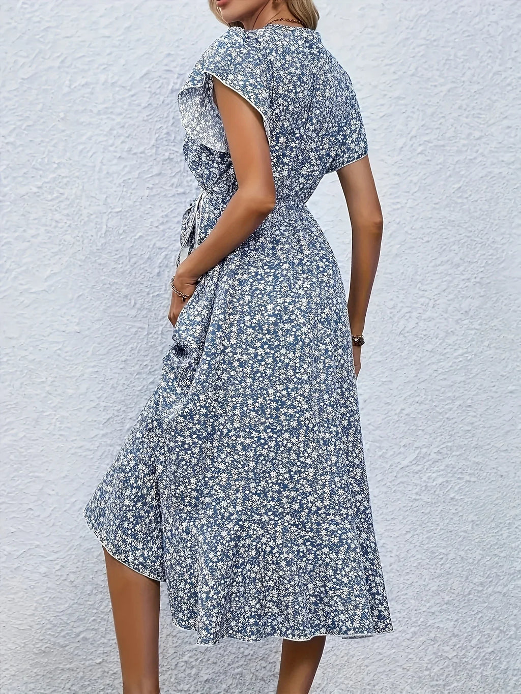 Martha Floral Wrap Midi Dress