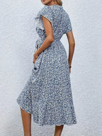 Martha Floral Wrap Midi Dress