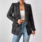 Vivienne Plaid Double-Breasted Blazer