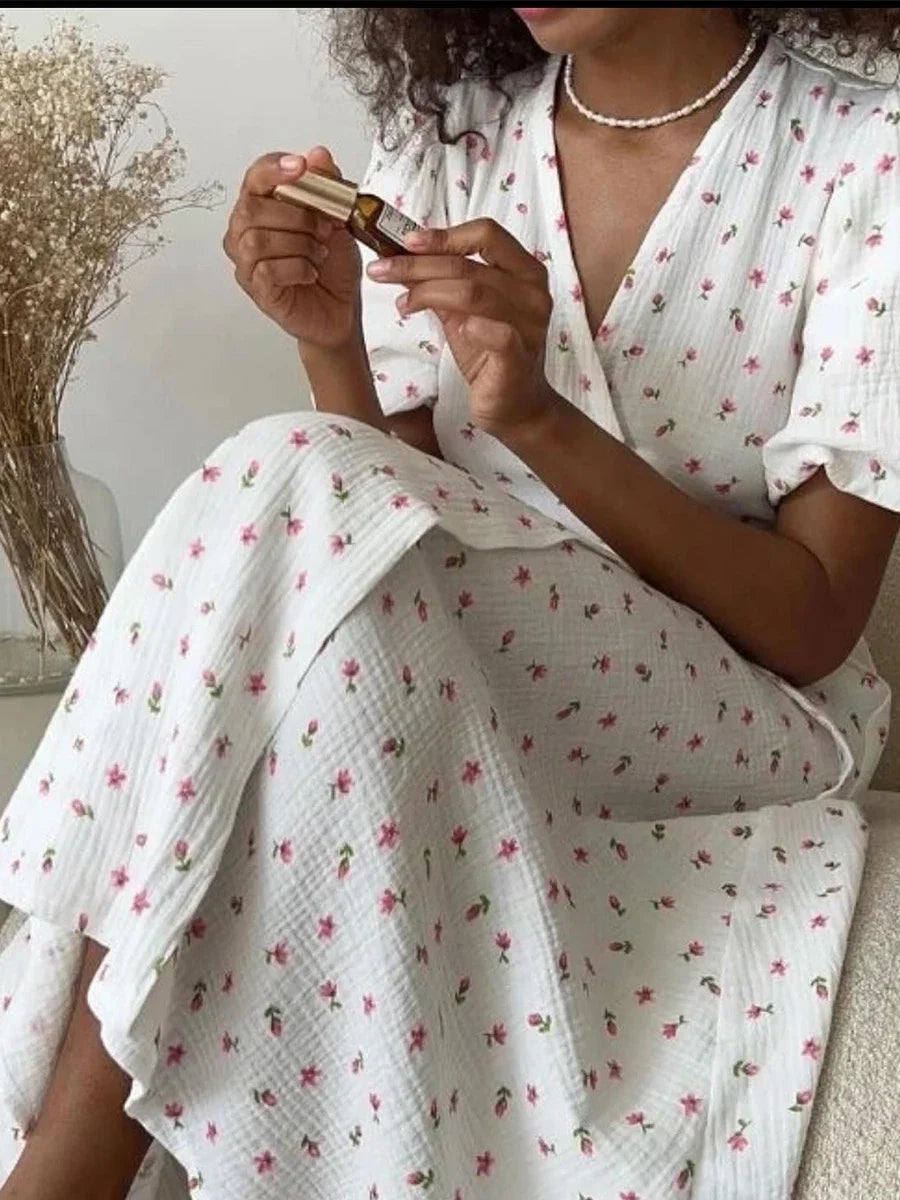 Clara Chic Printed Cotton Dress
