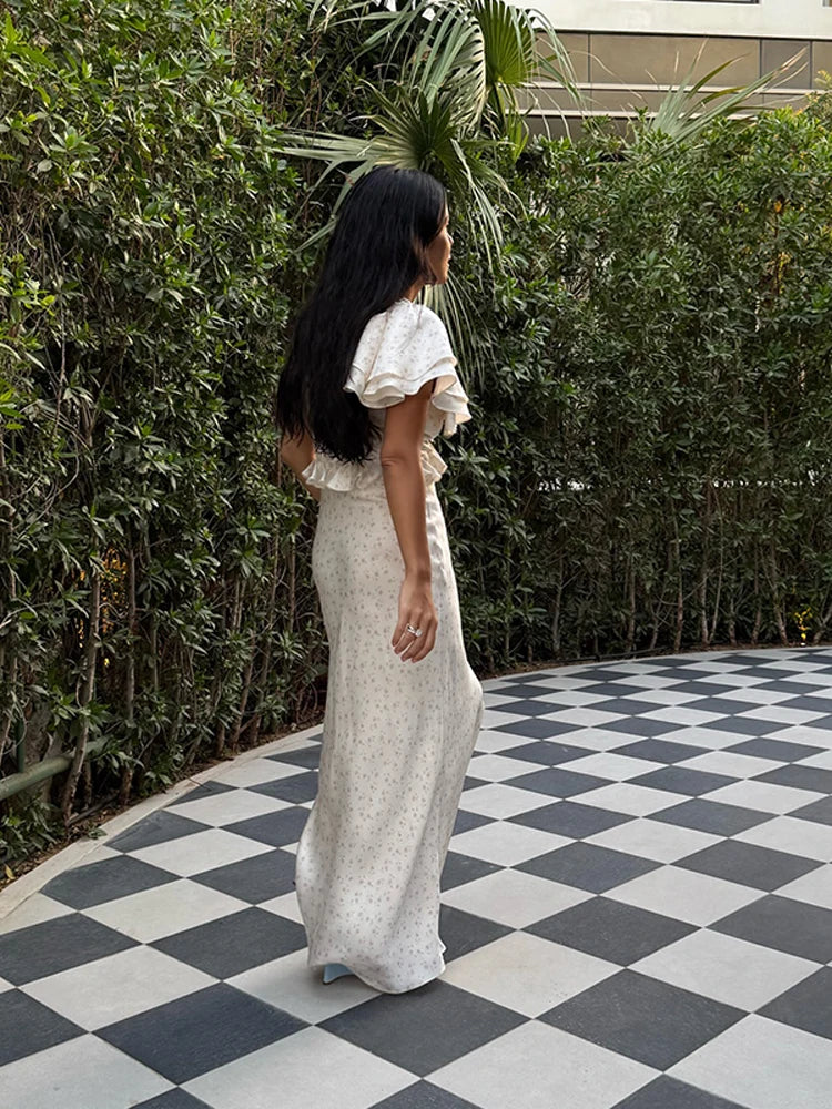 Elowen Floral Ruffle Maxi Dress