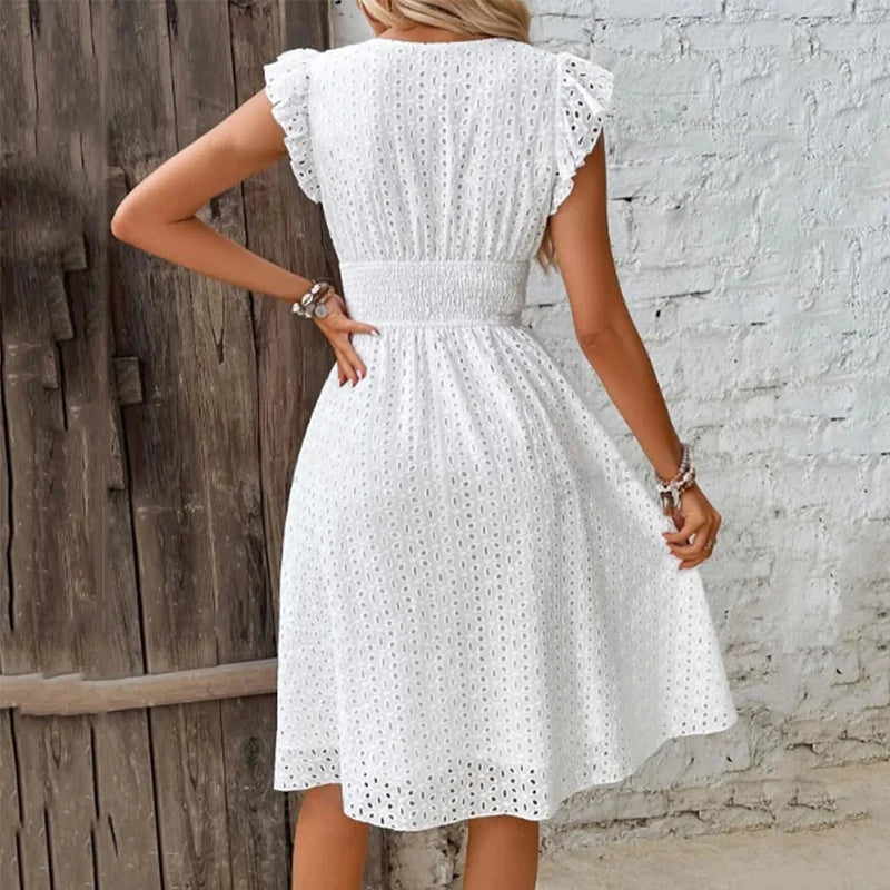 Isabelle Eyelet Waist Dress
