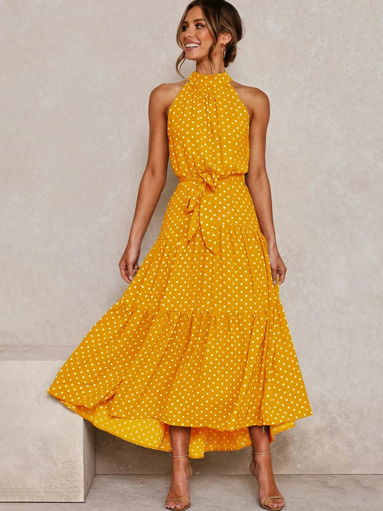 Mia Polka Dot Halter Dress