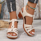 Loretta Buckle Comfort Heel Sandals
