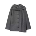 Draped Scarf-Collar Coat
