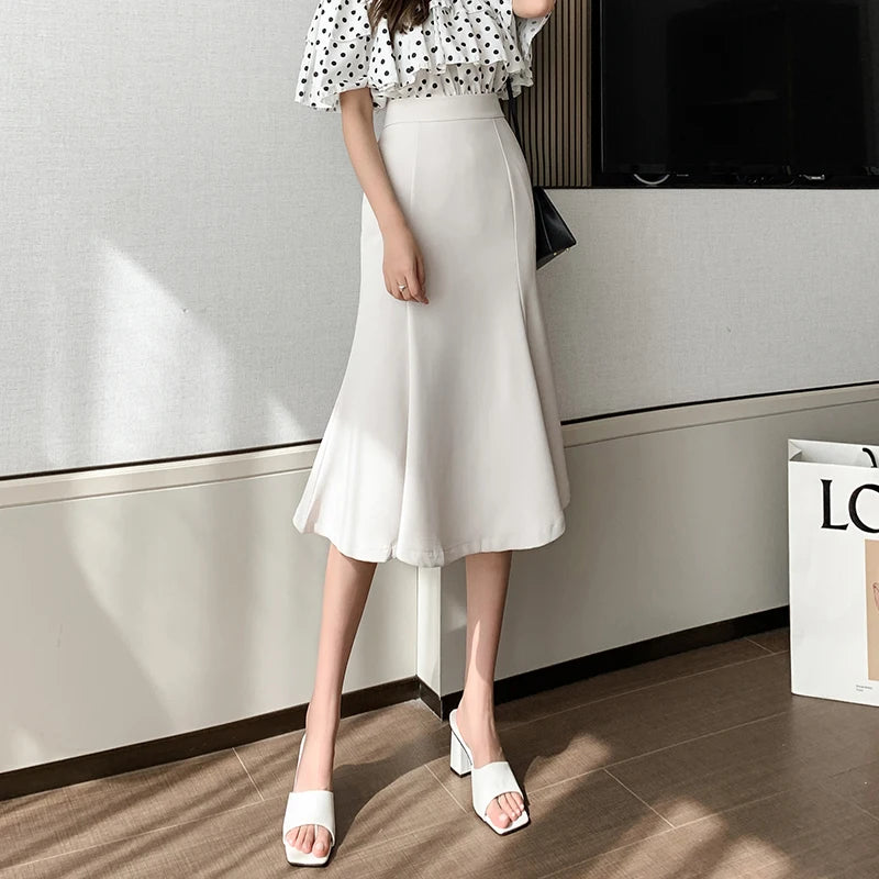 Clara Chic Fishtail Midi Skirt