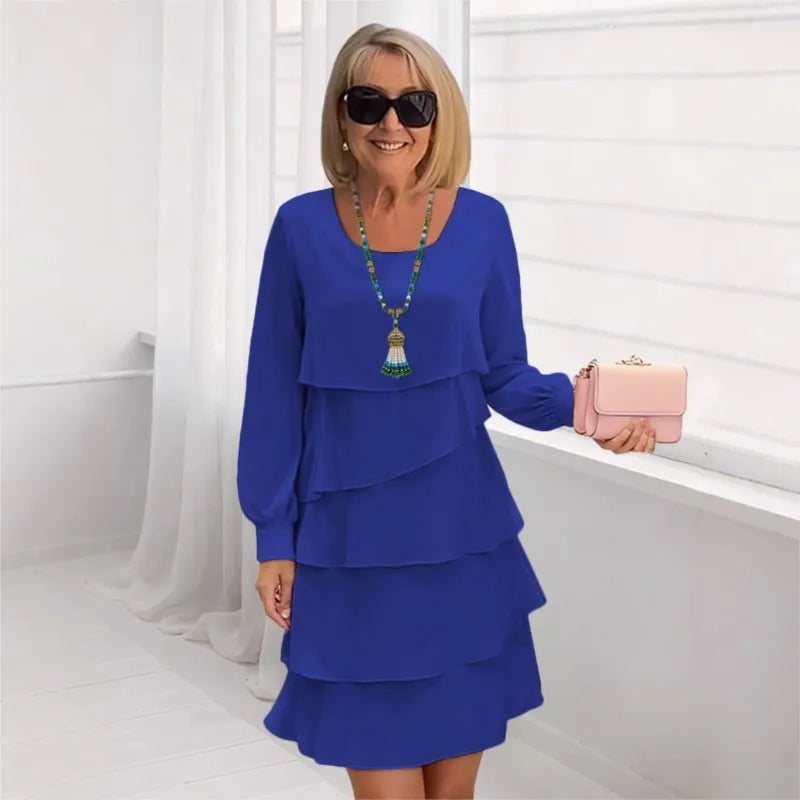 Evelyn Layered Chiffon Midi Dress