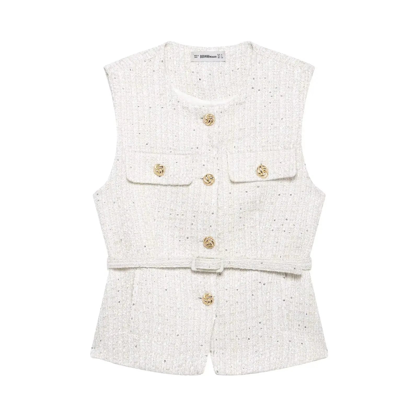 Vivienne Belted Tweed Vest