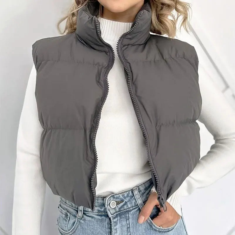 Bella High Collar Puffer Vest