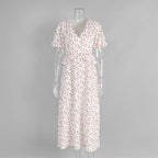 Camille Elegant Floral V-Neck Dress