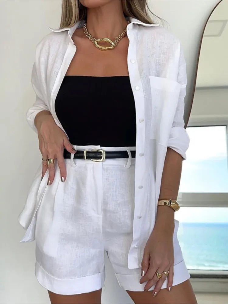 Romy Belted Linen Two-Piece