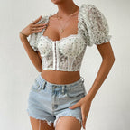 Ava Pearl Lace Crop Top