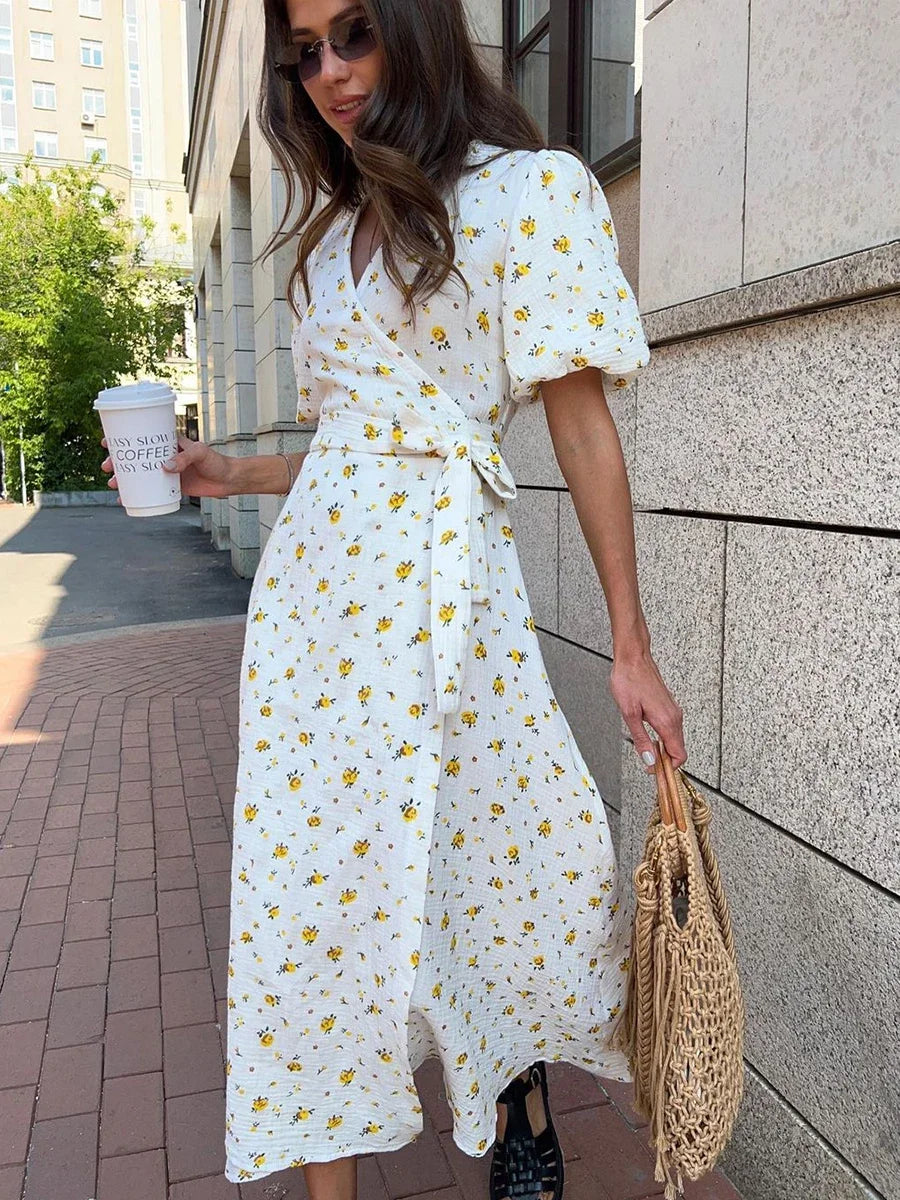 Clara Chic Printed Cotton Dress