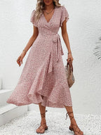 Martha Floral Wrap Midi Dress