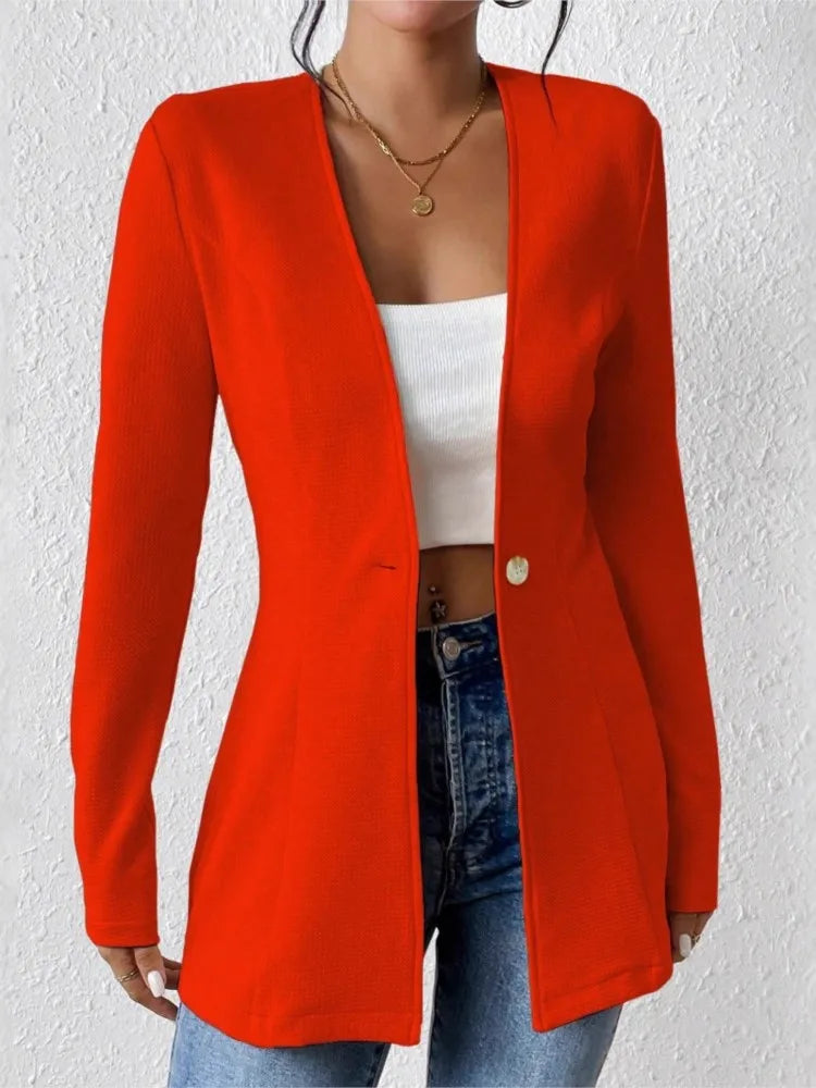 Isla One-Button Slim Blazer