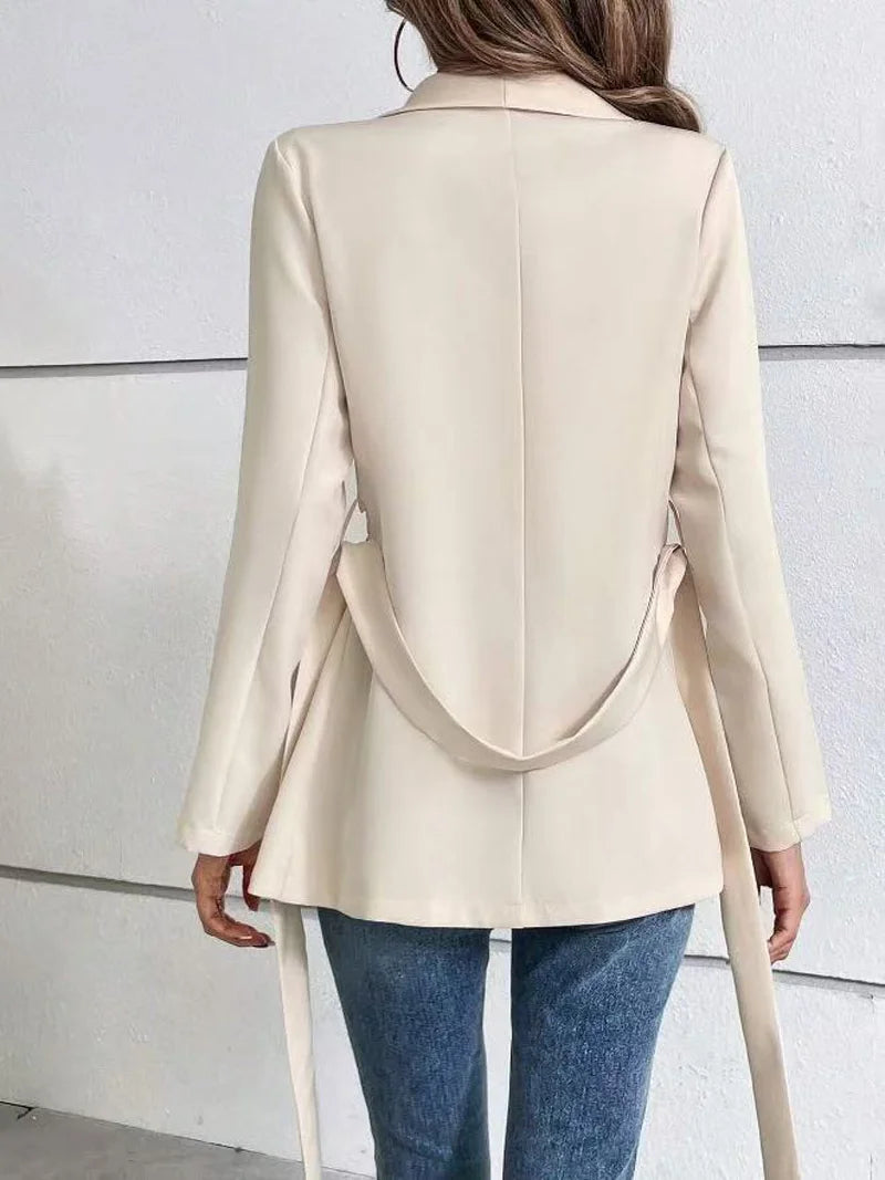 Camille Tie-Waist Peplum Blazer