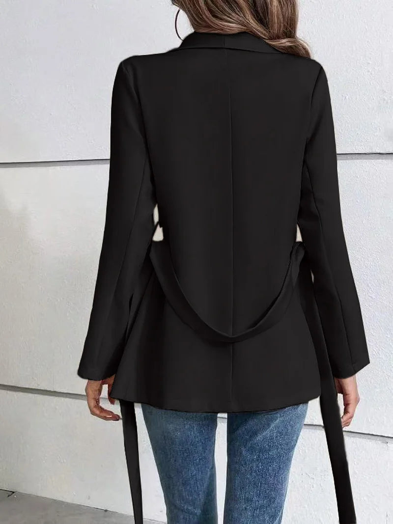 Camille Tie-Waist Peplum Blazer
