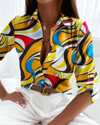Ava Abstract Print Blouse