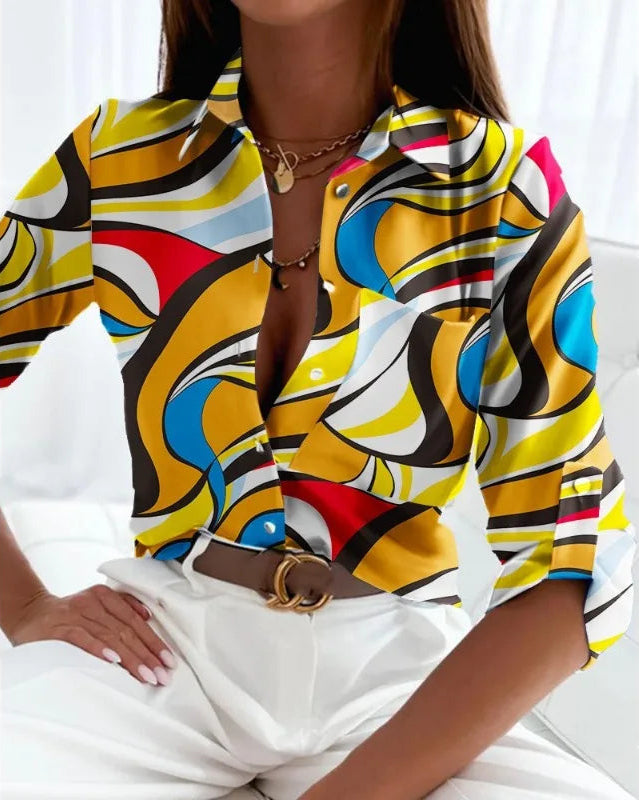 Ava Abstract Print Blouse