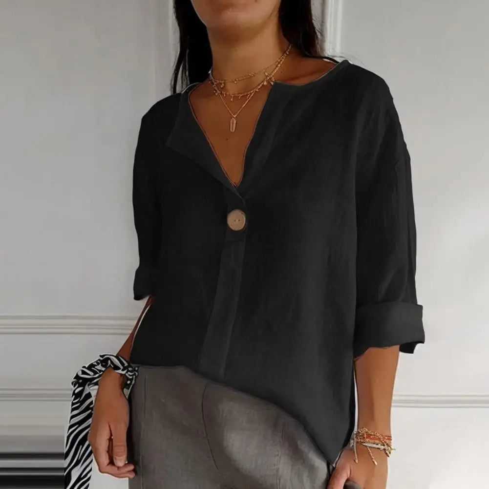 Lila Effortless Linen Button-Up Top