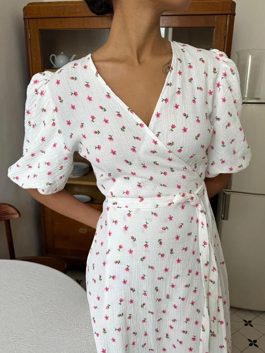 Clara Chic Printed Cotton Dress