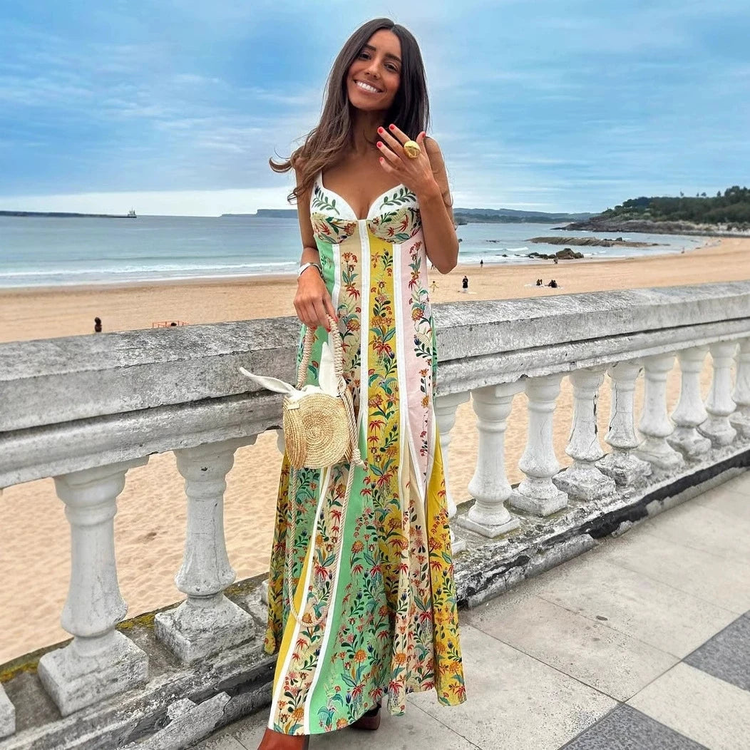 Tania Elegant Linen Maxi Dress