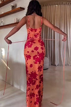 Elena Printed Halter Dress
