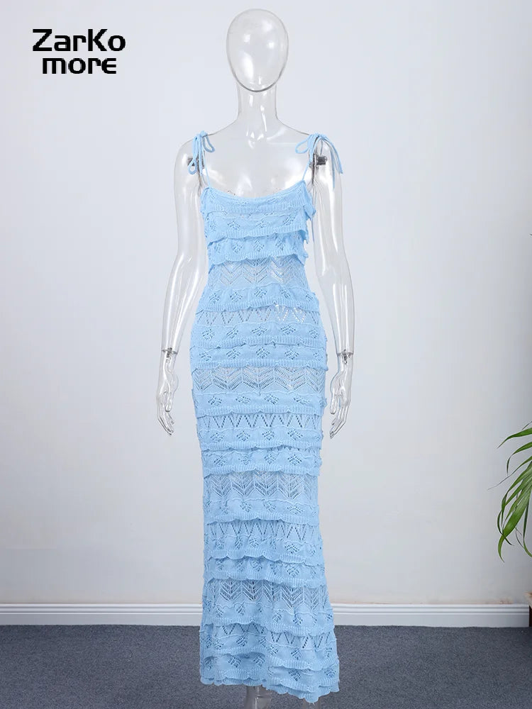 Selene Ruffled Slip Dress