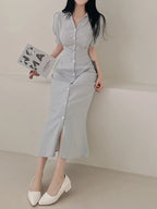 Sophie Elegant V-Neck A-Line Dress