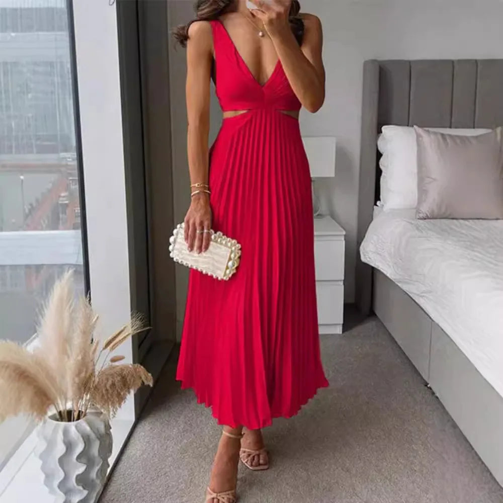 Mia Pleated Maxi Dress