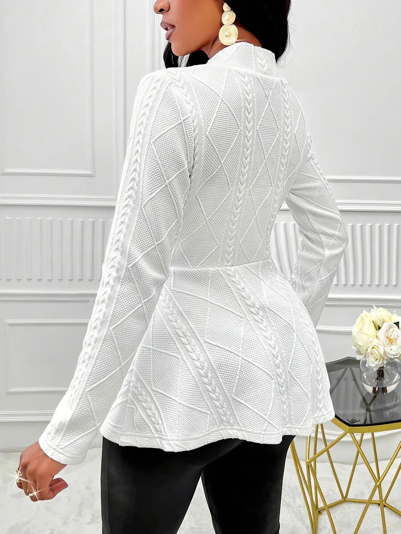 Serena Sculpt Cable Knit Blazer
