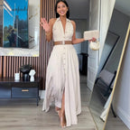 Valeria Elegant Halter Maxi Dress