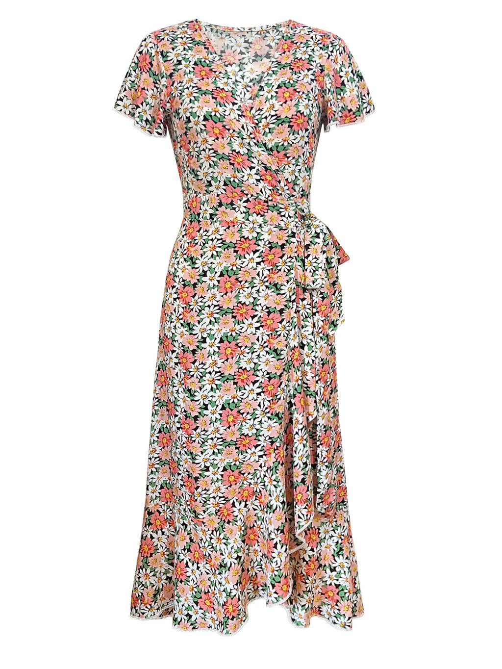 Claire Floral Ruffle Wrap Dress