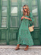 Lila Boho Chic Maxi Dress