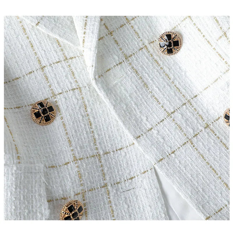 Charlotte Tweed Double-Breasted Blazer
