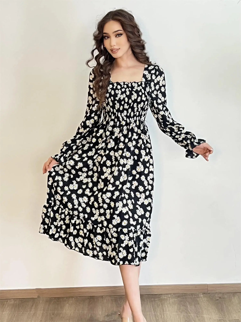 Marielle Floral Lace-Up Midi