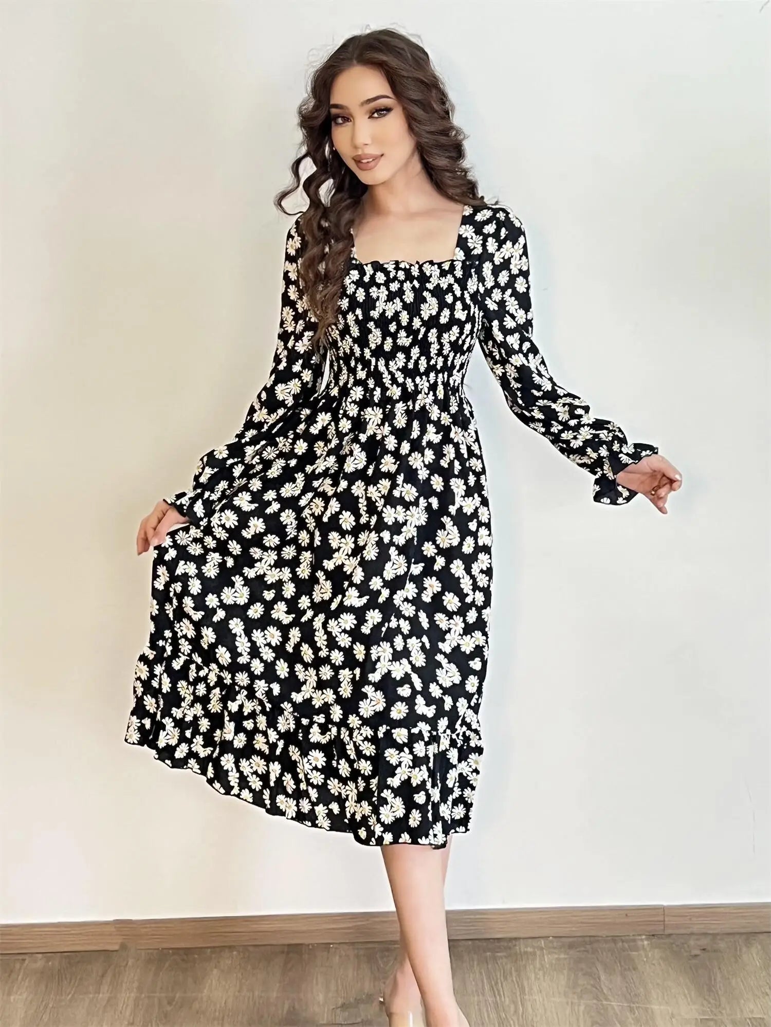 Marielle Floral Lace-Up Midi