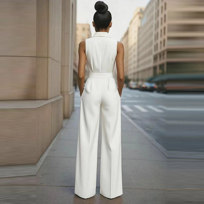 Celeste Button-Waist Utility Jumpsuit