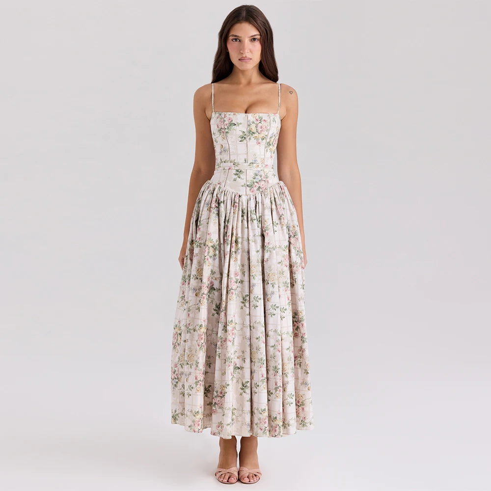 Elena Elegant Floral Midi Dress