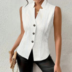 Amelia Sleeveless Textured Knit Blazer Vest
