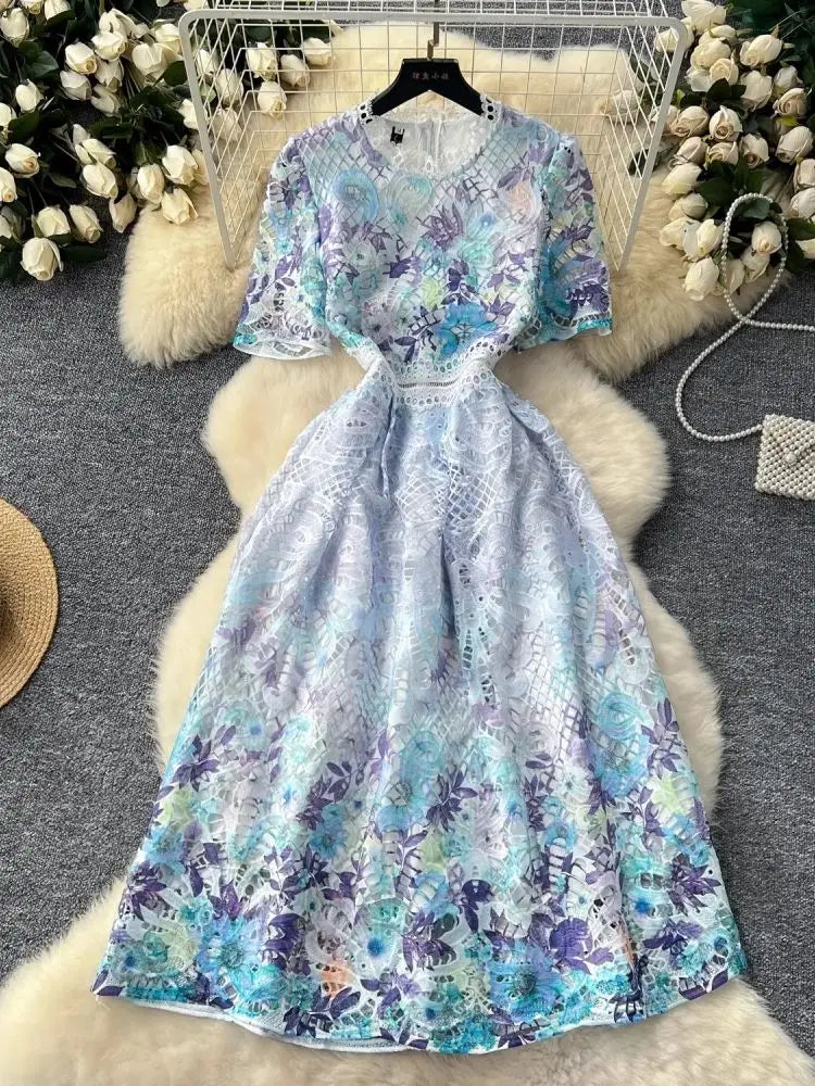 Camille Vintage Lace Midi Dress