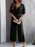 Lana Draped V-Neck Jumpsuit
