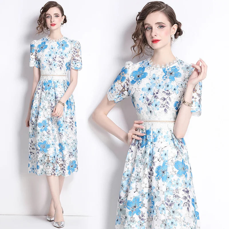 Camille Vintage Lace Midi Dress