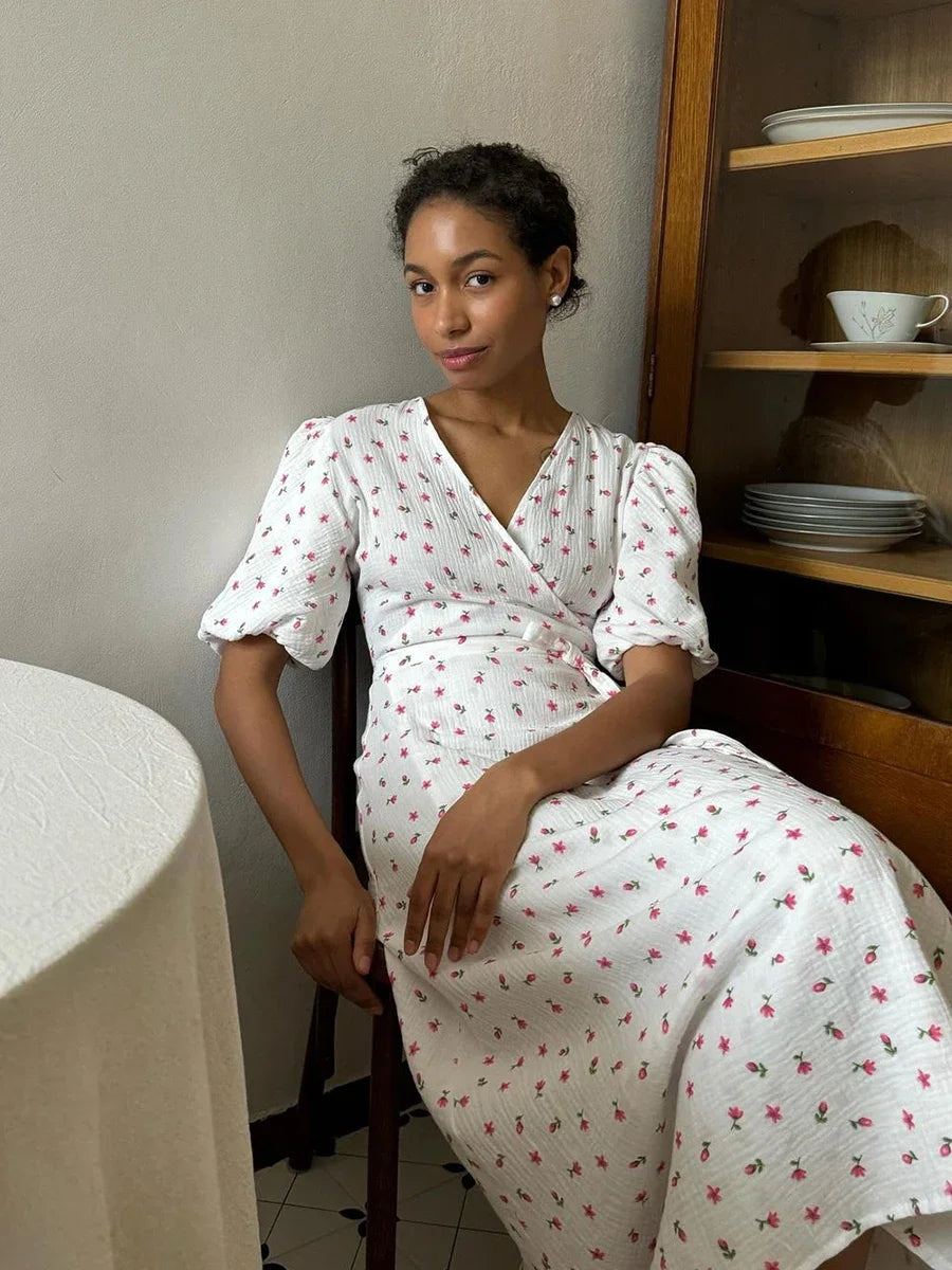 Clara Chic Printed Cotton Dress