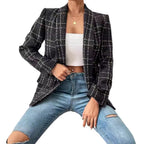 Vivienne Plaid Double-Breasted Blazer